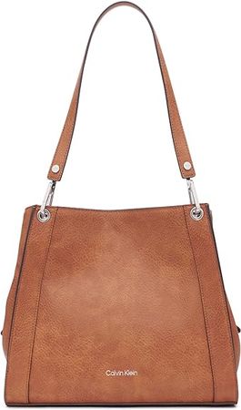 Calvin Klein Reyna Novelty Triple Compartment Shoulder Bag, Caramel Mix,One Size: Handbags: Amazon.com