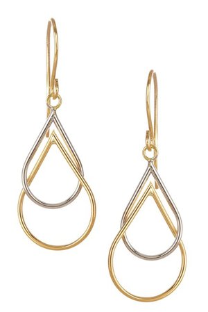 Candela | 14K Yellow & White Gold Pear Shape Drop Earrings | Nordstrom Rack
