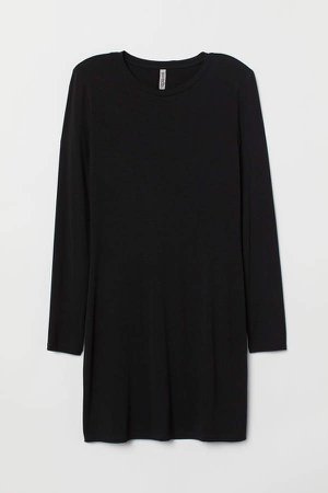 Dress with Shoulder Pads - Black