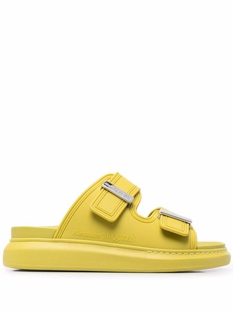 Shop Alexander McQueen oversized double-strap sandals with Express Delivery - FARFETCH