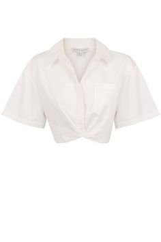 Amaia crop button up shirt - white