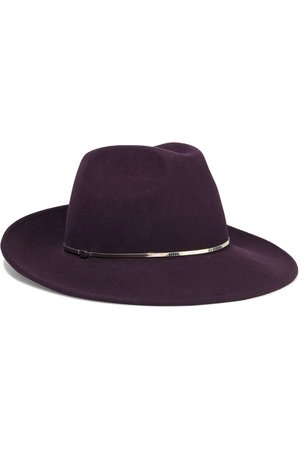 Dark purple Maxine metallic-trimmed wool-felt fedora | Sale up to 70% off | THE OUTNET | EUGENIA KIM | THE OUTNET