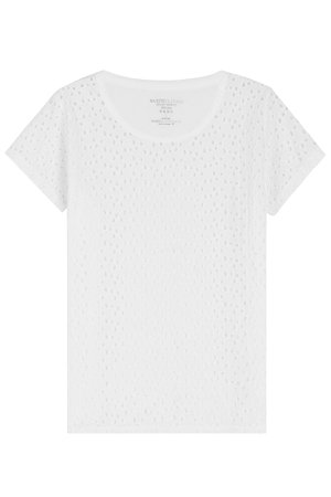 Cotton T-Shirt with Broderie Anglaise Gr. 2
