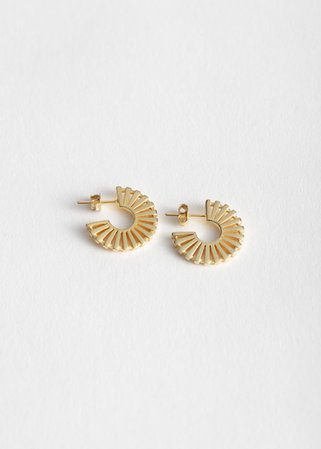 Sun Fan Earrings - Gold - Earrings - & Other Stories