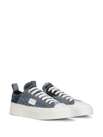 Shop Dolce & Gabbana patchwork denim sneakers with Express Delivery - FARFETCH