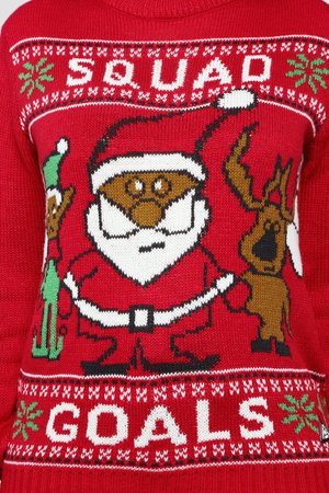 Squad Goals Christmas Sweater - Red