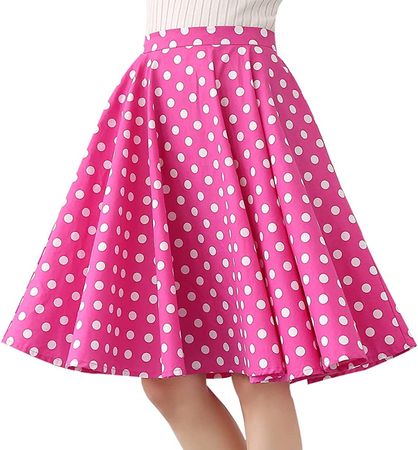 Amazon.com: Polka Dot Midi Skirts for Women High Waisted Skirt Vintage Womens Flare Skirt Hot Pink Skater Skirts Polka Dot Princess Dress Up Skirts Rockabilly Swing Party A-Line Skirt Pink White Polka X-Large : Clothing, Shoes & Jewelry