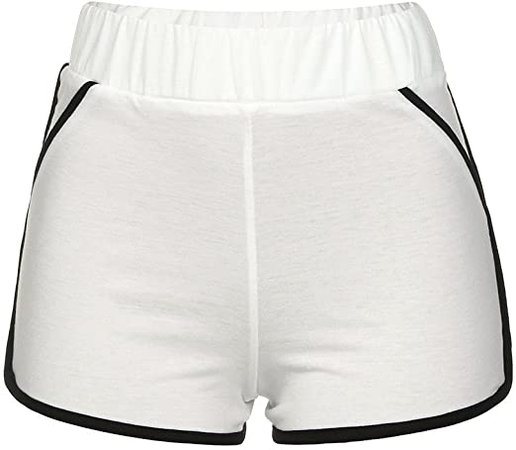 Amazon.com: iYYVV Summer Yoga Pants Women Stripe Sports Gym Workout Waistband Running Shorts: Clothing