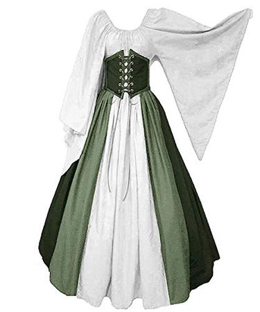 abaowedding-women-s-renaissance-medieval-costumes-dress-trumpet-sleeves-gothic-retro-gown-green-medi__41AO8hmEstL.jpg (417×500)