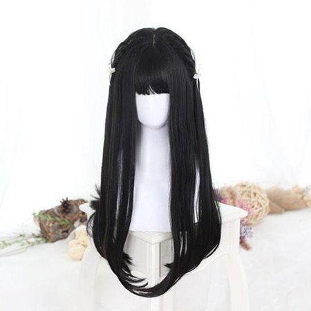Japanese Harajuku Lolita Black Wig SD02303 – SYNDROME - Cute Kawaii Harajuku Street Fashion Store