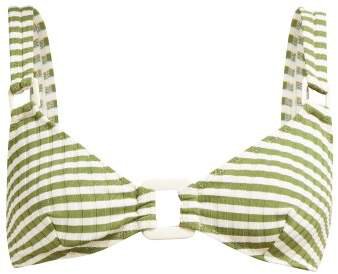 The Tilda Striped Bikini Top - Womens - Green Stripe