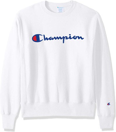 Amazon.com: Champion LIFE Men's Reverse Weave Sweatshirt, White/Chenille Script, XXX-Large: Clothing