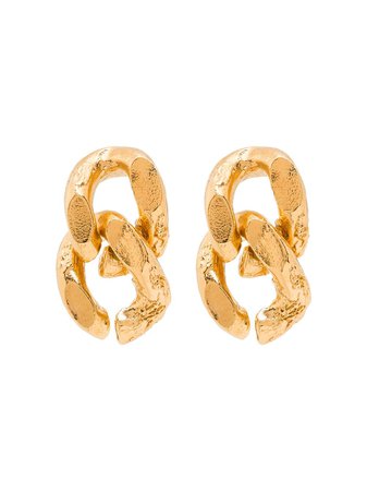 Shop gold Alighieri 24kt gold-plated The Fractured Link earrings with Express Delivery - Farfetch