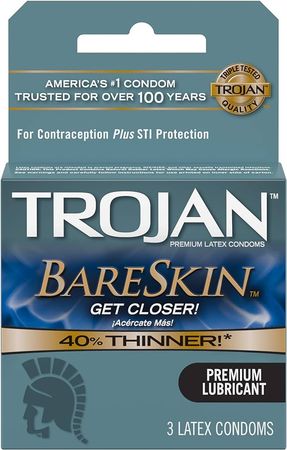 Amazon.com: Trojan Sensitivity BareSkin Lubricated Premium Latex Condoms - 3 ct, Pack of 5 : Health & Household