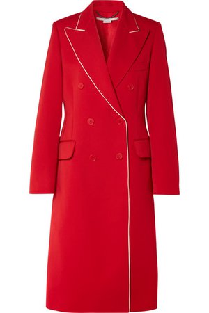 Stella McCartney | Silk-trimmed wool-twill coat | NET-A-PORTER.COM