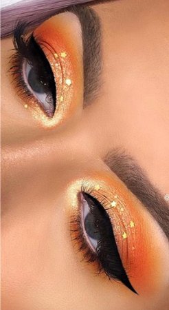 orange sparkle eye makeup