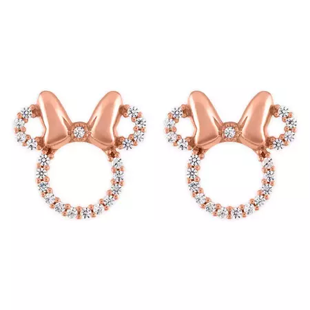 Minnie Mouse Rose Gold Icon Earrings by Rebecca Hook | shopDisney