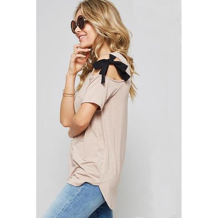 Shirts & Jersey Shirts | Shop Women's Round Neck Cold Shoulder Stretchy T Shirt at Fashiontage | T108S