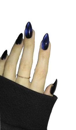 long stiletto blue cat eye nails