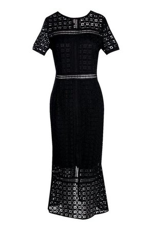 Boutique Crochet Midi Dress | Boohoo