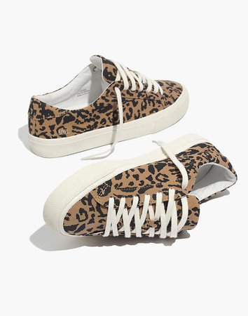 Sidewalk Low-Top Sneakers in Leopard Print Recycled Canvas