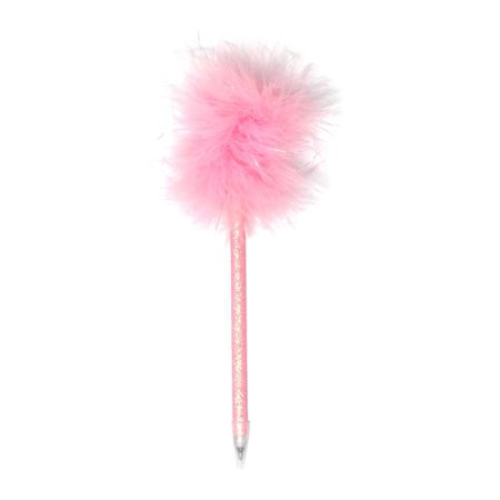 (1) Glitter Barrel Fluffy Pen | Pink Poppy