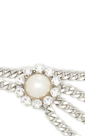 Crystal And Pearl-Embellished Chain Belt By Alessandra Rich | Moda Operandi