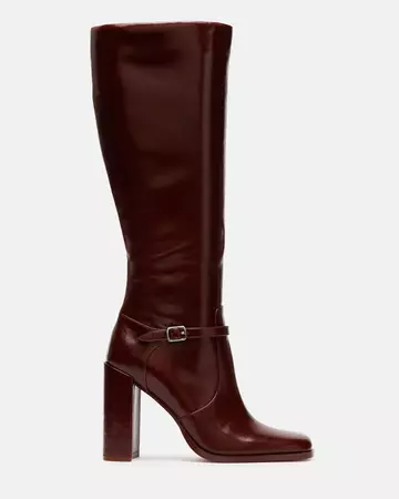 ADALYN Brown Leather Knee High Boot | Women's Boots – Steve Madden