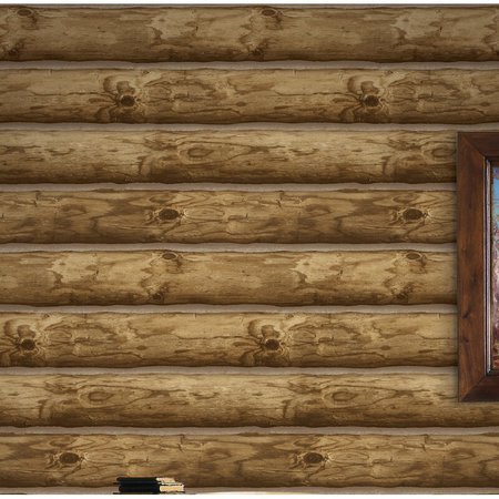 Millwood Pines Fawley Log Cabin 33' L x 20.5” W Texture Wallpaper Roll | Wayfair