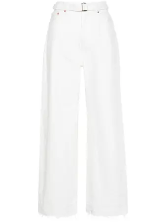 Sacai Belted Wide Jeans pants  - Farfetch