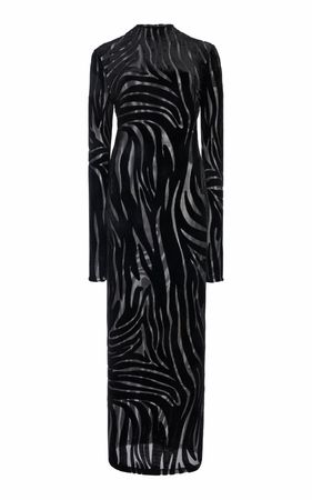 Zebra Jersey Velour Jacquard Maxi Dress By Versace | Moda Operandi