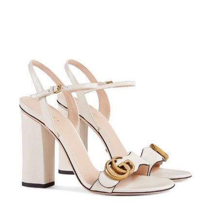 gucci sandal heel Double G white