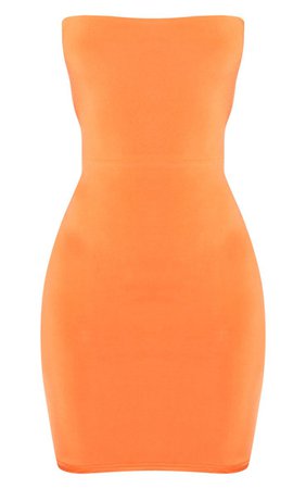 Shape Orange Slinky Lace Up Back Bodycon Dress | PrettyLittleThing