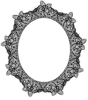 Black Laced Frame PNG:KlosetKouture