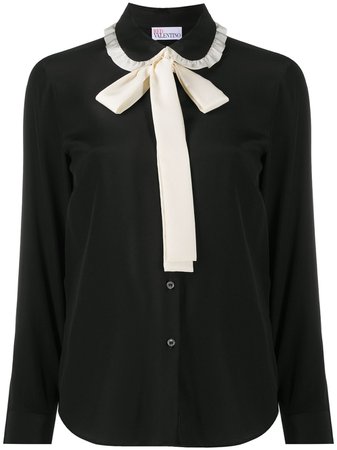 RED Valentino two-tone pussybow blouse