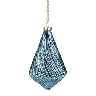 Northlight 4.75" Blue Glitter Swirl Glass Christmas Pendant Ornament : Target