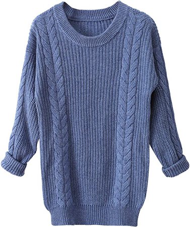Liny Xin Women's Cashmere Oversized Loose Knitted Crew Neck Long Sleeve Winter Warm Wool Pullover Long Sweater Dresses Tops (Ginger) at Amazon Women’s Clothing store