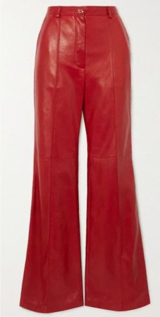 Red leather trousers