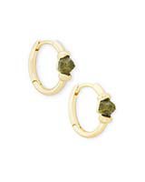 Ellms Gold Huggie Earrings in Olive Epidote | Kendra Scott