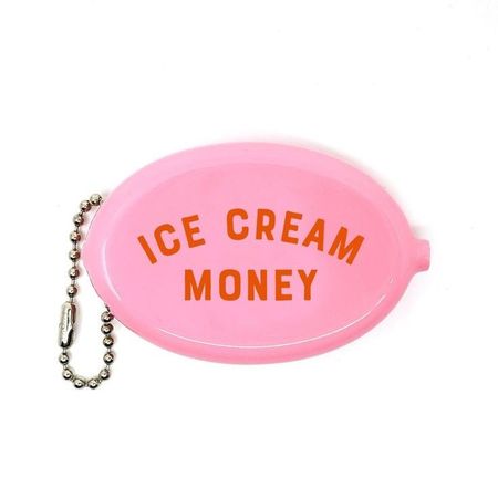 ice cream money pink keychain