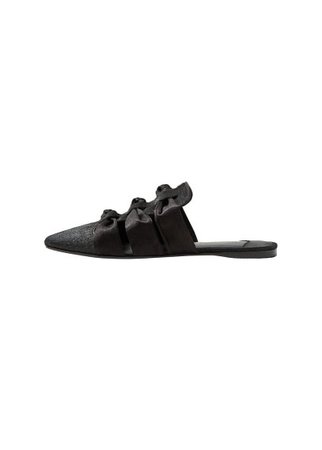Violeta BY MANGO Bow leather mules