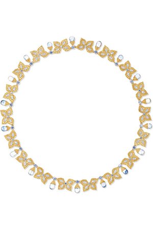 Buccellati | 18-karat yellow and white gold, sapphire and diamond necklace | NET-A-PORTER.COM
