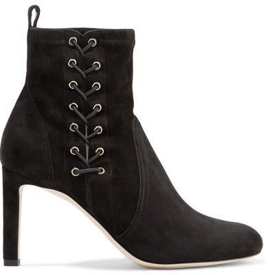 Mallory 85 Suede Ankle Boots - Black