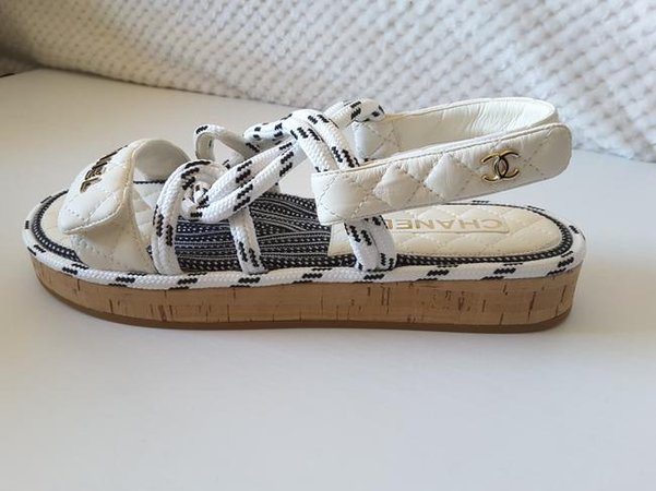 Chanel White Spring -summer 2019 Collection Cord Sandals Size EU 39 (Approx. US 9) Regular (M, B) - Tradesy