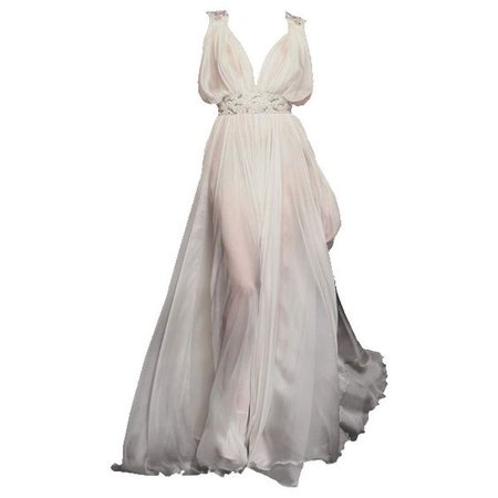 White Grecian styled gown