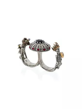 Alexander McQueen Queen And King Double Ring - Farfetch