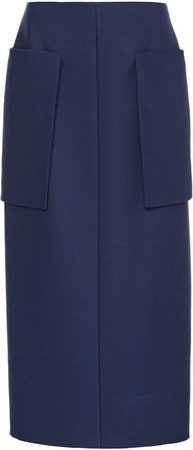 The Row Jenna Paneled Wool-Blend Midi Skirt Size: 2