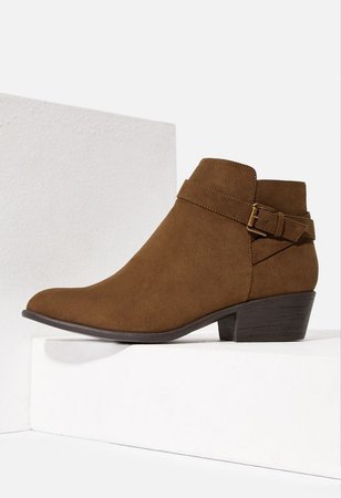 Voss Strap Ankle Bootie in Olive - Get great deals at JustFab