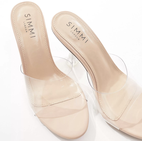 tan/clear heels