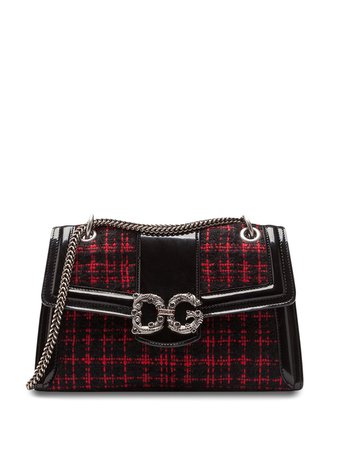 Dolce & Gabbana Amore tweed cross body bag black & red BB6748AW045 - Farfetch